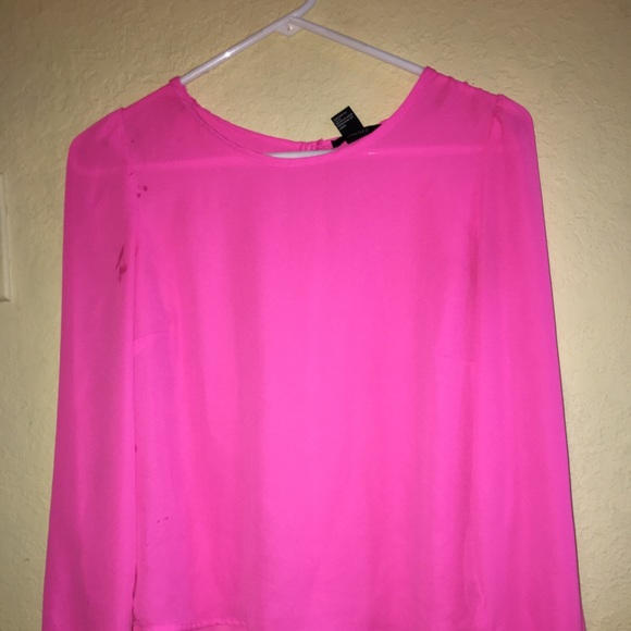 BRIGHT PINK Forever21 blouse!! - Picture 2 of 2